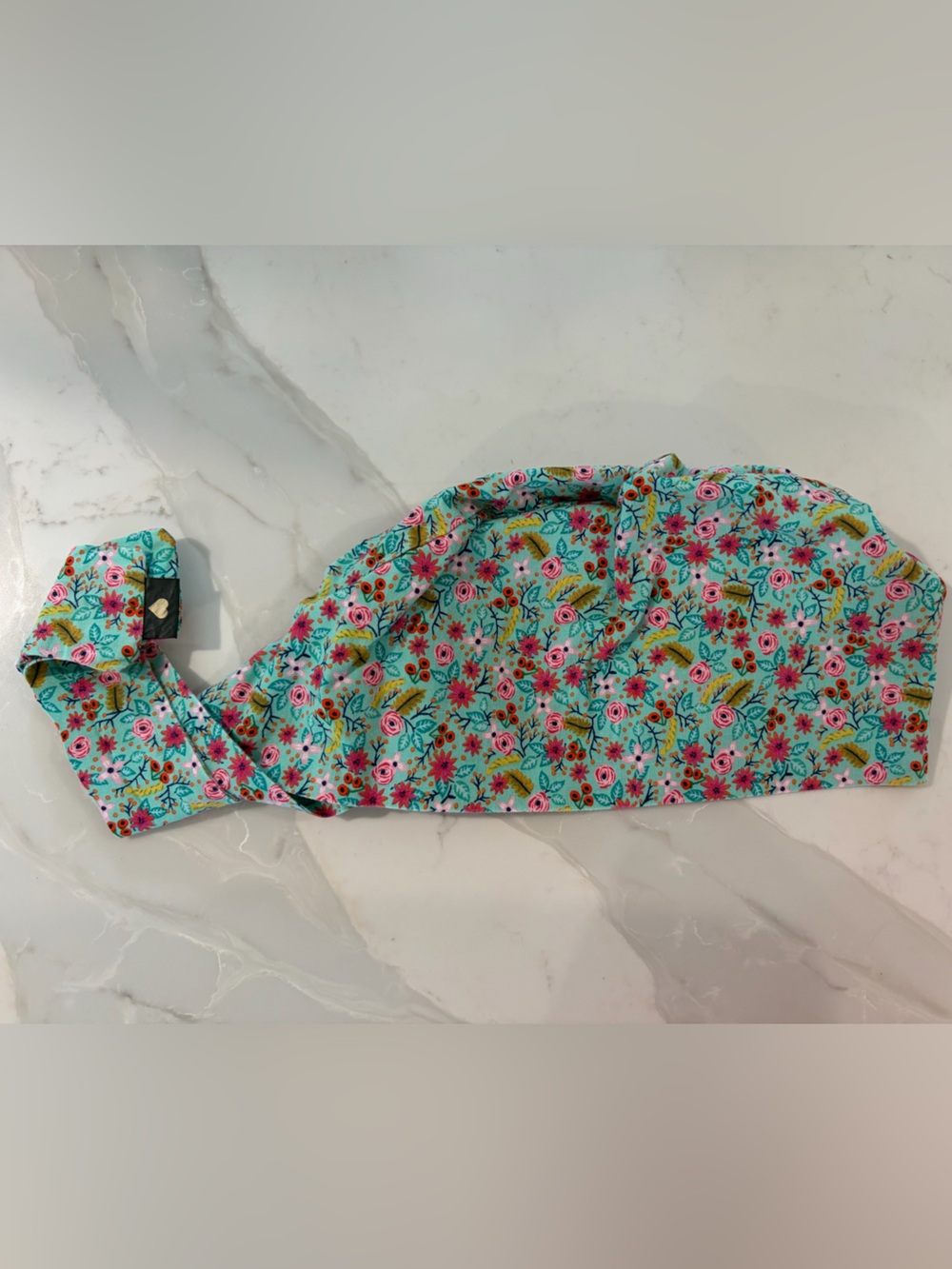 Floral Turquoise scrub cap - Cute & Colorful Women's Accessory